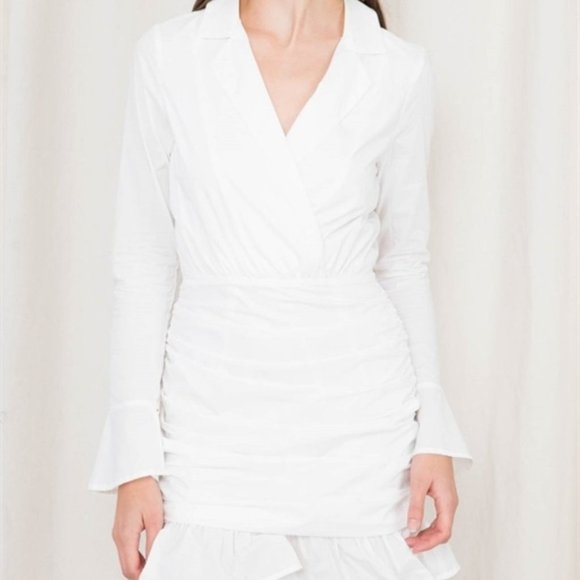 CHIC IN White Ruched Mini Dress - Picture 7 of 11